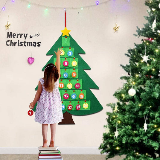 Bunter ADVENTSKALENDER aus Filz | zum selbst Befüllen | Weihnachtskalender | 70x95cm | Christbaum |