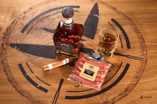 Original JACKY STICKS mit Tennessee Whisky | 180 Gramm 7 Salami-Stangen | eigene Herstellung | Männergeschenk | Pfefferbeißer | Rauchpeitschen