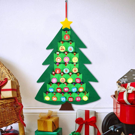 Bunter ADVENTSKALENDER aus Filz | zum selbst Befüllen | Weihnachtskalender | 70x95cm | Christbaum |