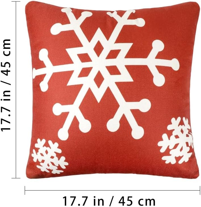 Laden Sie das Bild in Galerie -Viewer, Merry Christmas weihnachtliche Kissen-Bezüge 45x45 cm rot-weiß 4 Verschiedene Design-Motive Weihnachtsdeko
