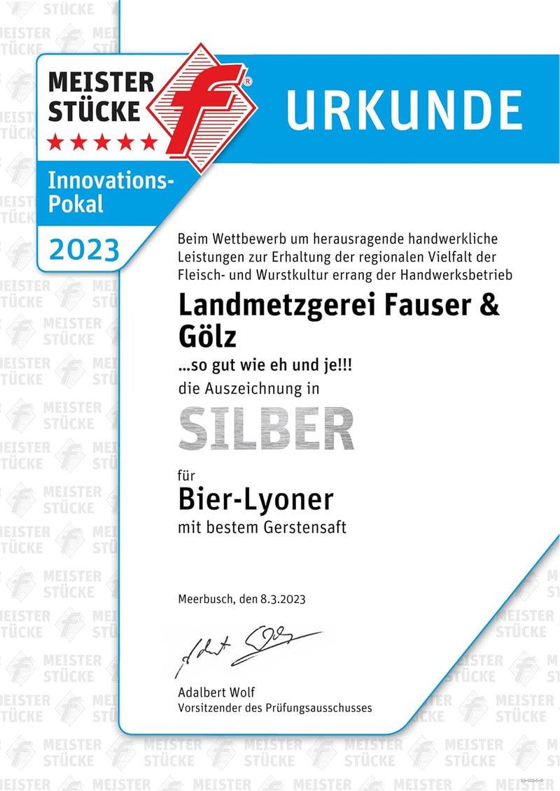 Laden Sie das Bild in Galerie -Viewer, Original BIER LYONER | Dosenwurst | 190 Gramm | eigene Herstellung | Männergeschenk | Wurst mit Goldochsen Bier | Lyoner in der Dose
