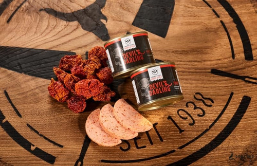 Original DEVIL'S DARLING Schärfegrad 5 | scharfe Lyoner | Dosenwurst | Wurst mit Chilli Carolina Reaper