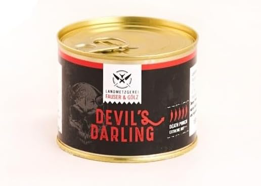Original DEVIL'S DARLING Schärfegrad 5 | scharfe Lyoner | Dosenwurst | Wurst mit Chilli Carolina Reaper
